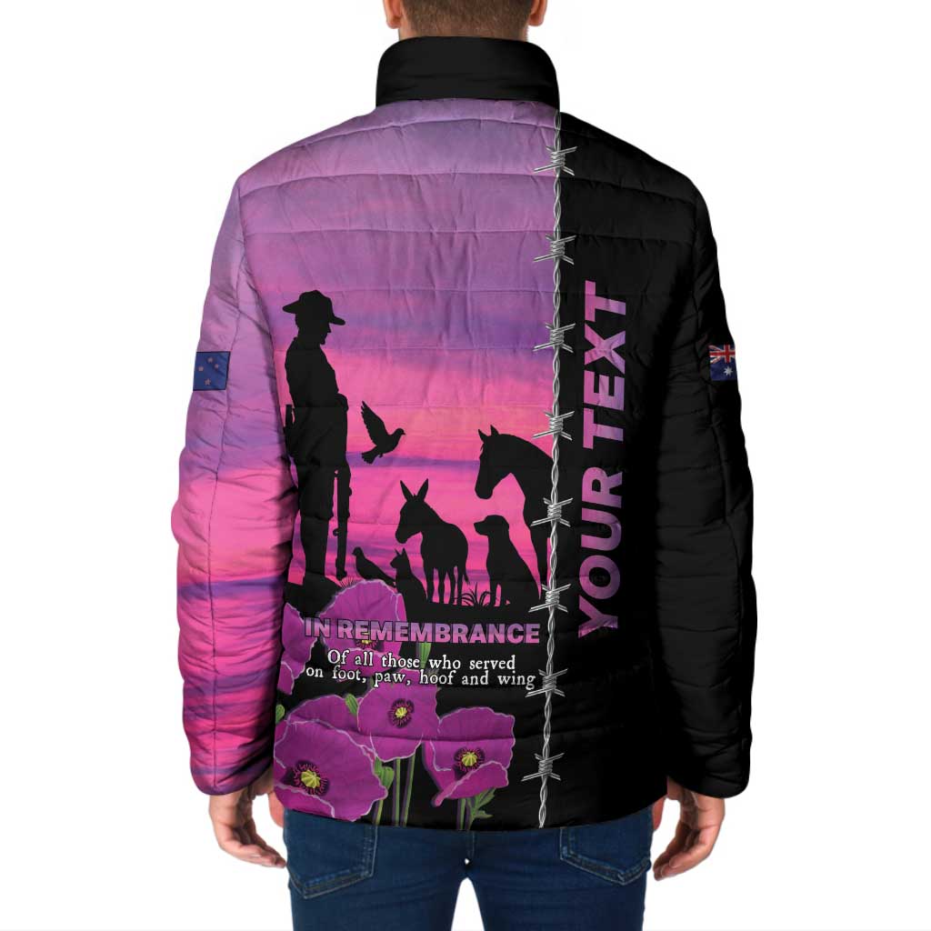 Personalised ANZAC War Animals Padded Jacket Lest We Forget Memorial LT15 - Polynesian Pride