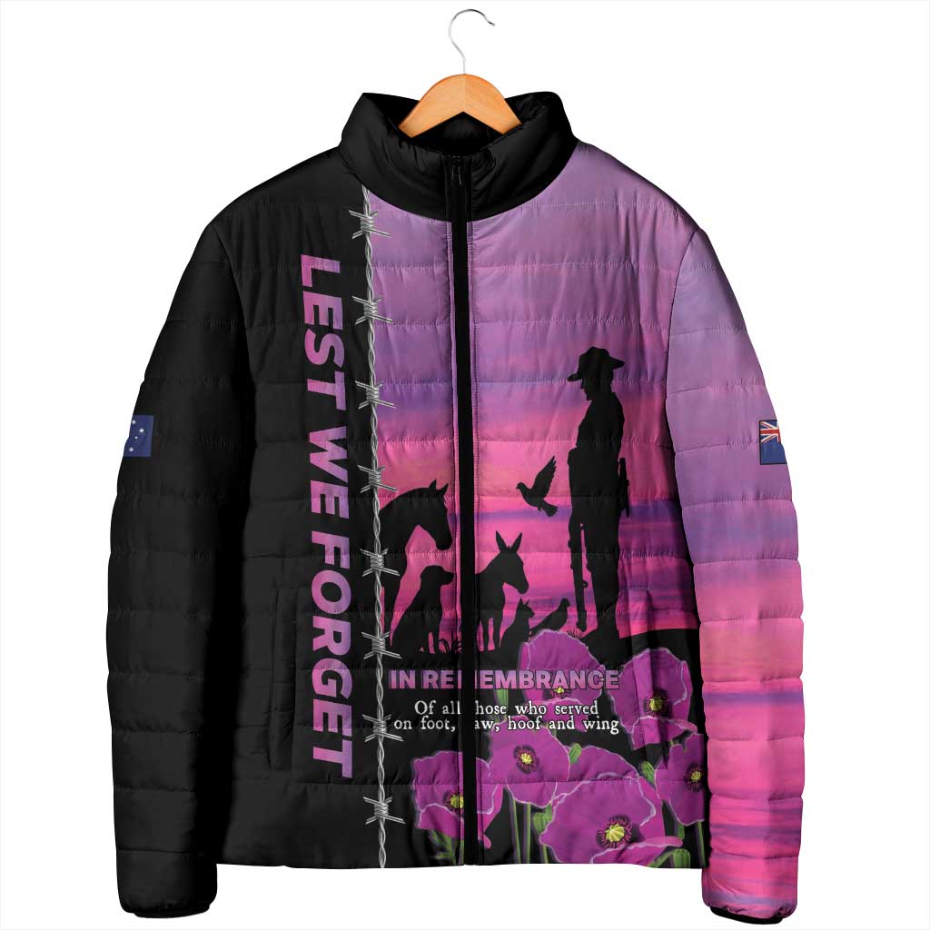 Personalised ANZAC War Animals Padded Jacket Lest We Forget Memorial LT15 - Polynesian Pride