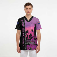 Personalised ANZAC War Animals Scrub Top Lest We Forget Memorial LT15 - Polynesian Pride