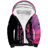 Personalised ANZAC War Animals Sherpa Hoodie Lest We Forget Memorial LT15 Unisex Purple - Polynesian Pride