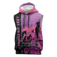Personalised ANZAC War Animals Sleeveless Hoodie Lest We Forget Memorial LT15 Purple - Polynesian Pride