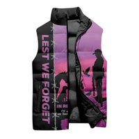 Personalised ANZAC War Animals Sleeveless Puffer Jacket Lest We Forget Memorial LT15 - Polynesian Pride