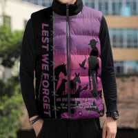 Personalised ANZAC War Animals Sleeveless Puffer Jacket Lest We Forget Memorial LT15 - Polynesian Pride