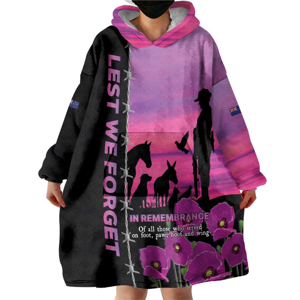 Personalised ANZAC War Animals Wearable Blanket Hoodie Lest We Forget Memorial LT15 - Polynesian Pride