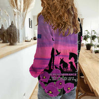 Personalised ANZAC War Animals Women Casual Shirt Lest We Forget Memorial LT15 - Polynesian Pride