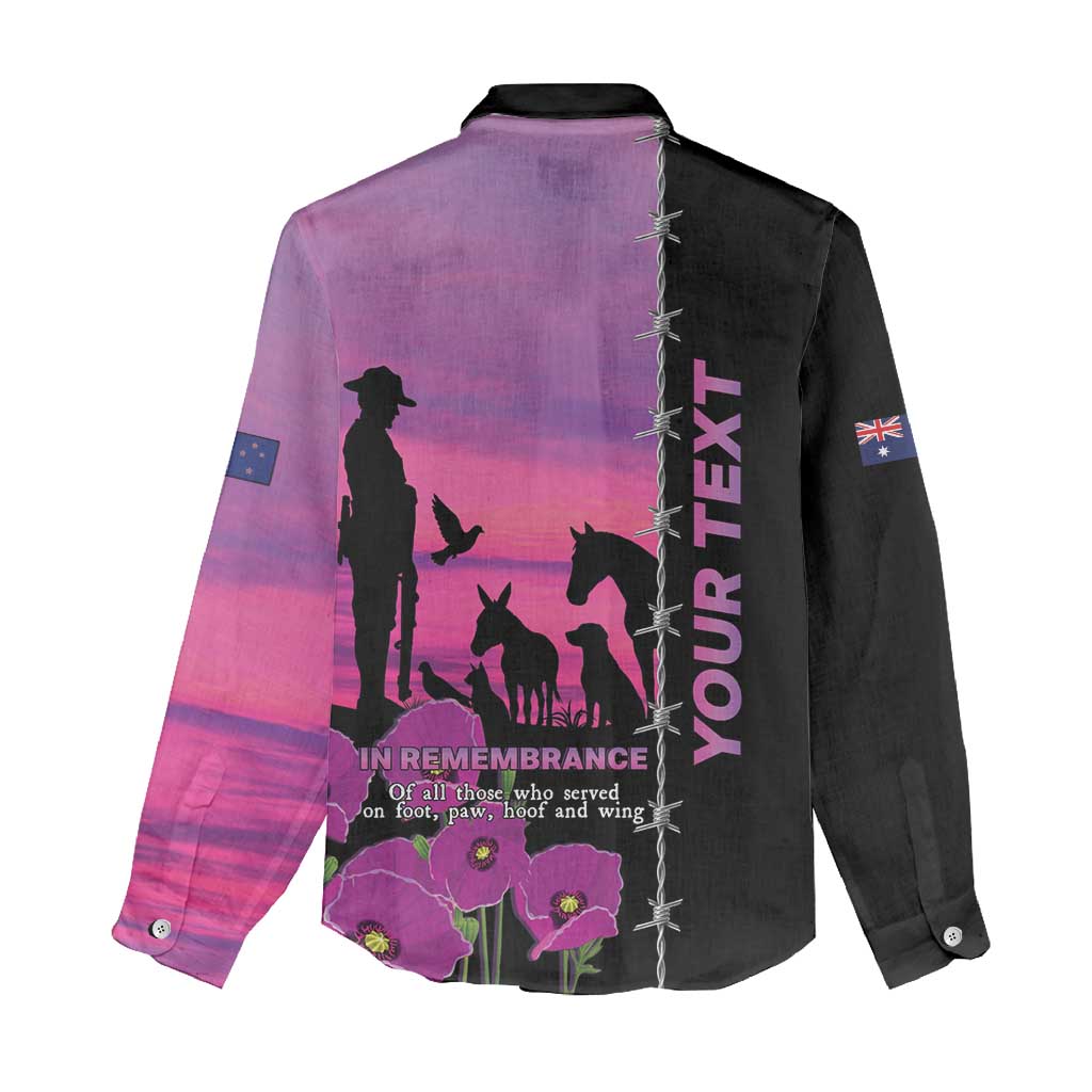 Personalised ANZAC War Animals Women Casual Shirt Lest We Forget Memorial LT15 - Polynesian Pride