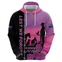 Personalised ANZAC War Animals Zip Hoodie Lest We Forget Memorial LT15 - Polynesian Pride
