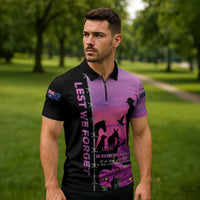 Personalised ANZAC War Animals Zipper Polo Shirt Lest We Forget Memorial LT15 - Polynesian Pride