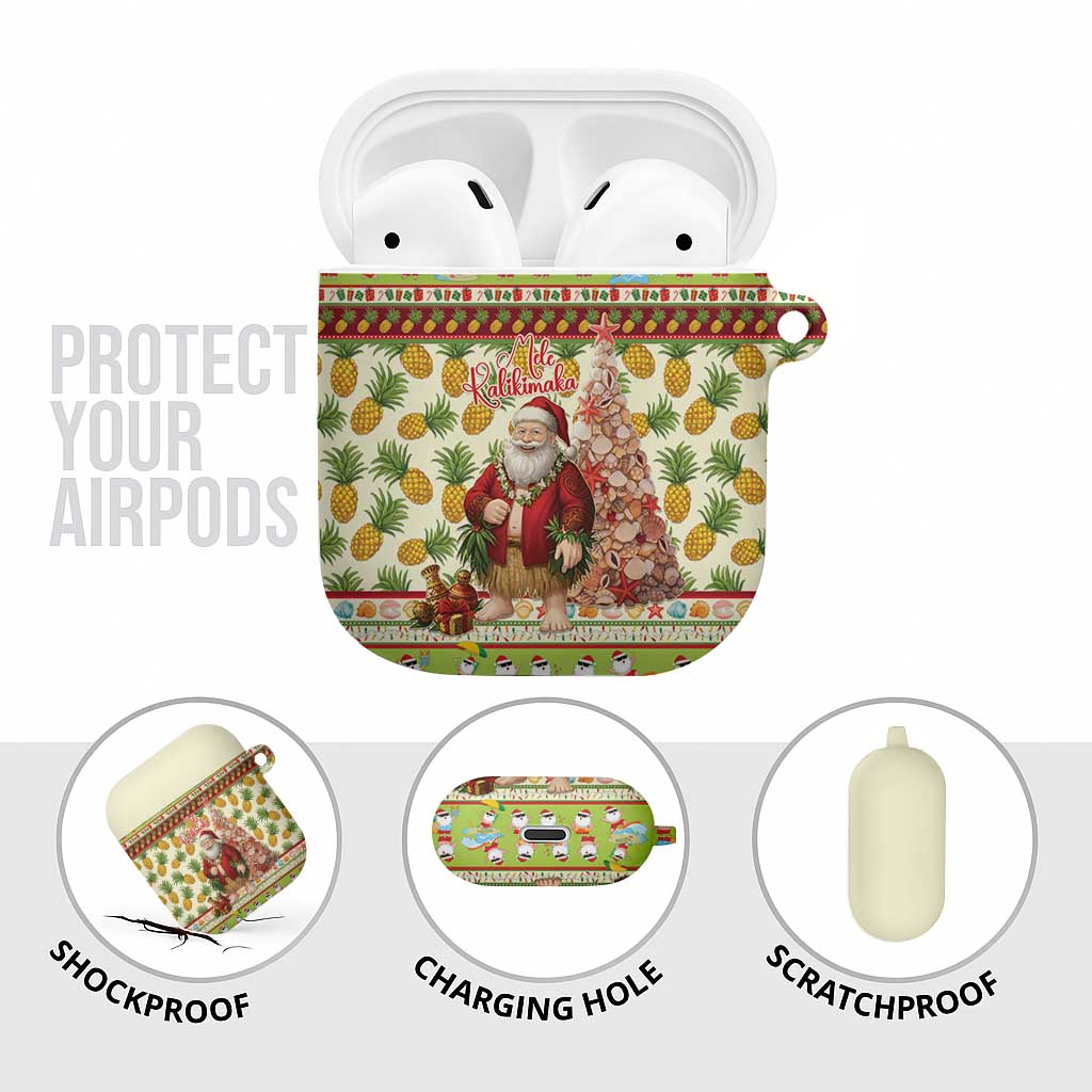 Hawaiian Santa Aloha Pineapple Christmas AirPods Case Mele Kalikimaka - Polynesian Pride