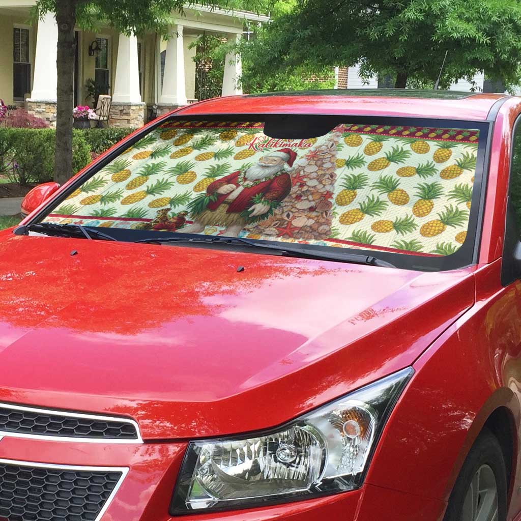 Hawaiian Santa Aloha Pineapple Christmas Auto Sun Shade Mele Kalikimaka - Polynesian Pride