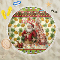 Hawaiian Santa Aloha Pineapple Christmas Beach Blanket Mele Kalikimaka - Polynesian Pride