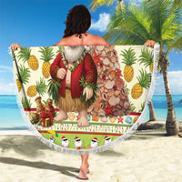 Hawaiian Santa Aloha Pineapple Christmas Beach Blanket Mele Kalikimaka - Polynesian Pride