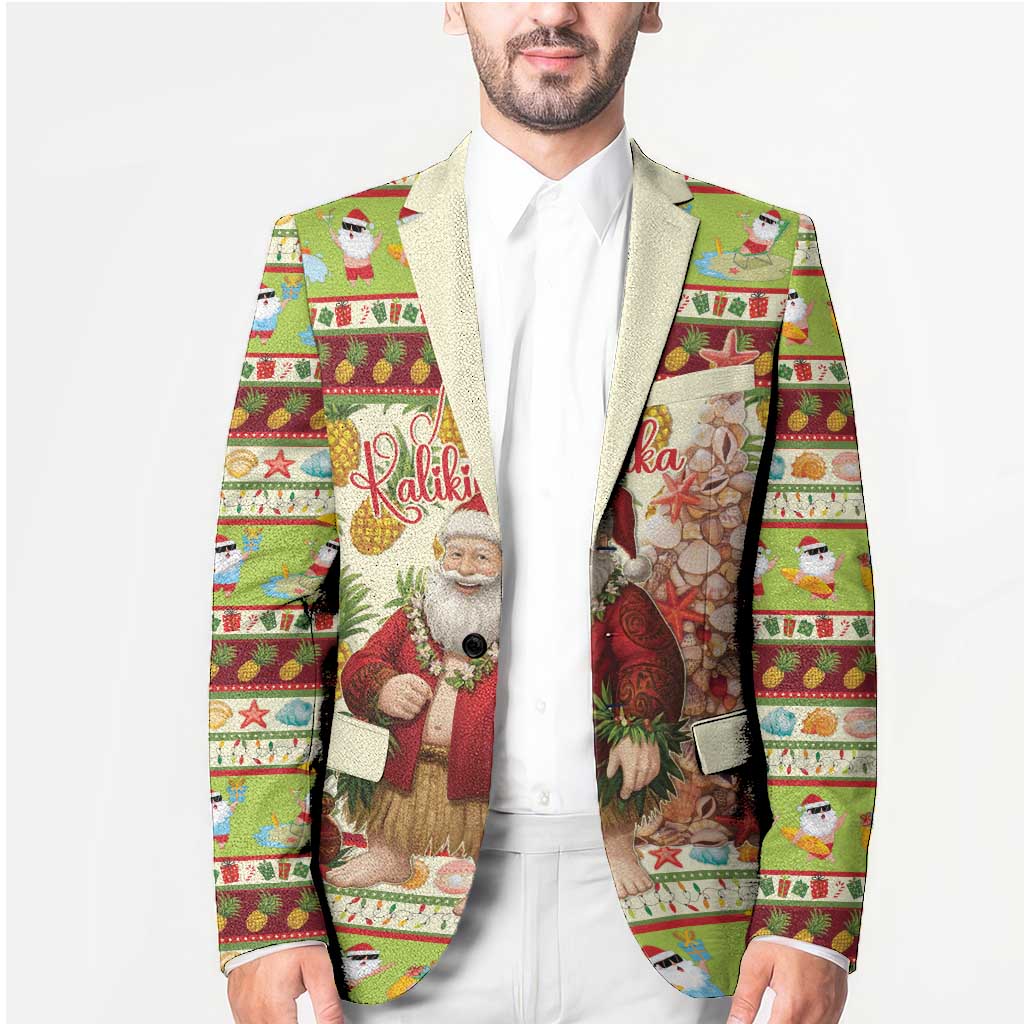 Hawaiian Santa Aloha Pineapple Christmas Blazer Mele Kalikimaka - Polynesian Pride