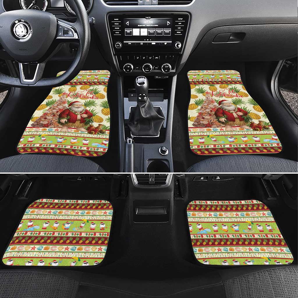 Hawaiian Santa Aloha Pineapple Christmas Car Mats Mele Kalikimaka - Polynesian Pride