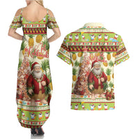 Hawaiian Santa Aloha Pineapple Christmas Couples Matching Summer Maxi Dress and Hawaiian Shirt Mele Kalikimaka - Polynesian Pride