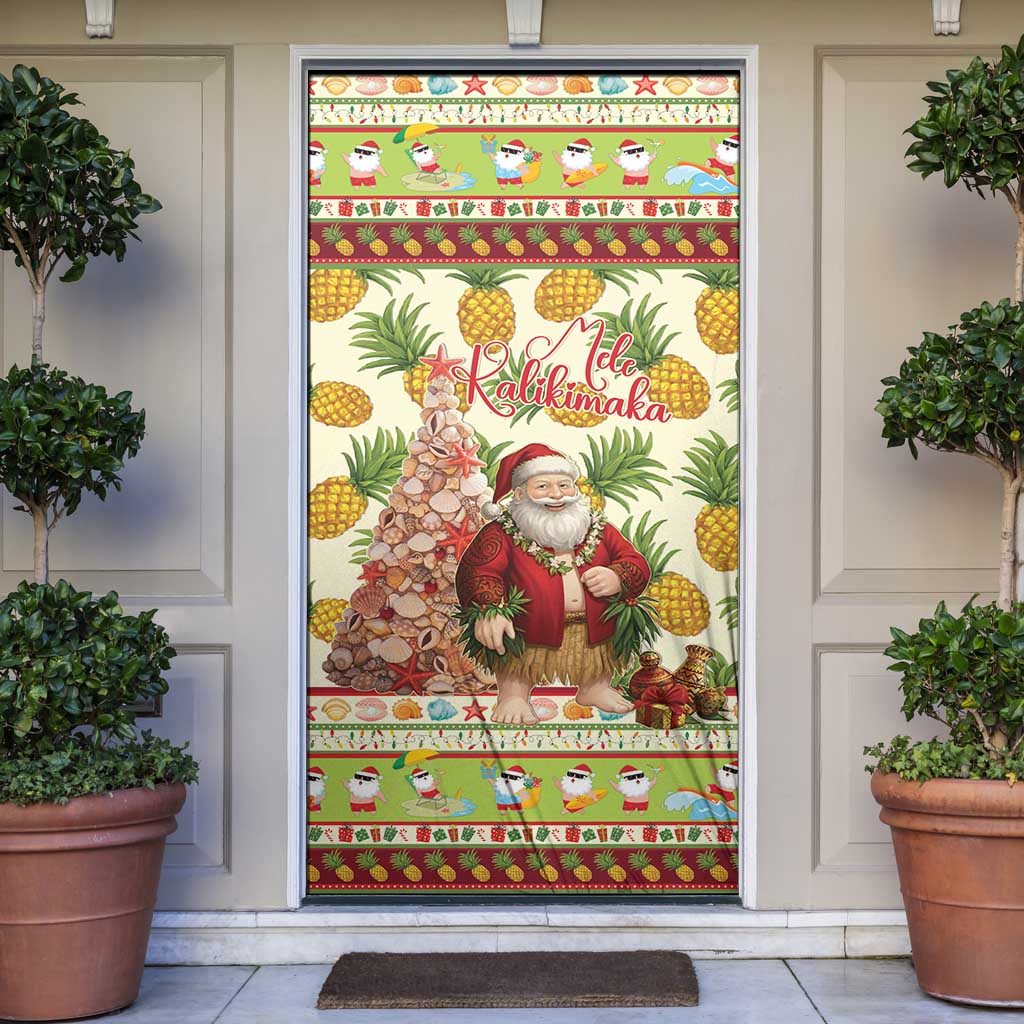 Hawaiian Santa Aloha Pineapple Christmas Door Cover Mele Kalikimaka - Polynesian Pride