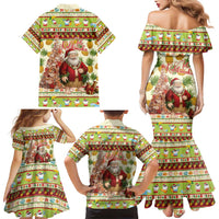 Hawaiian Santa Aloha Pineapple Christmas Family Matching Mermaid Dress and Hawaiian Shirt Mele Kalikimaka - Polynesian Pride