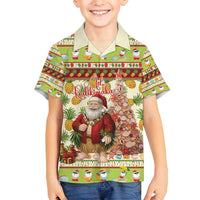 Hawaiian Santa Aloha Pineapple Christmas Family Matching Puletasi and Hawaiian Shirt Mele Kalikimaka - Polynesian Pride