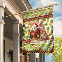 Hawaiian Santa Aloha Pineapple Christmas Garden Flag Mele Kalikimaka - Polynesian Pride