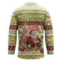 Hawaiian Santa Aloha Pineapple Christmas Hockey Jersey Mele Kalikimaka - Polynesian Pride
