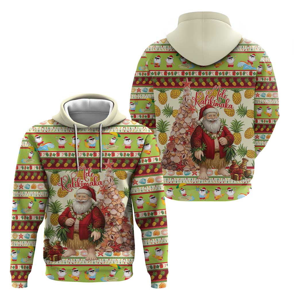 Hawaiian Santa Aloha Pineapple Christmas Hoodie Mele Kalikimaka - Polynesian Pride