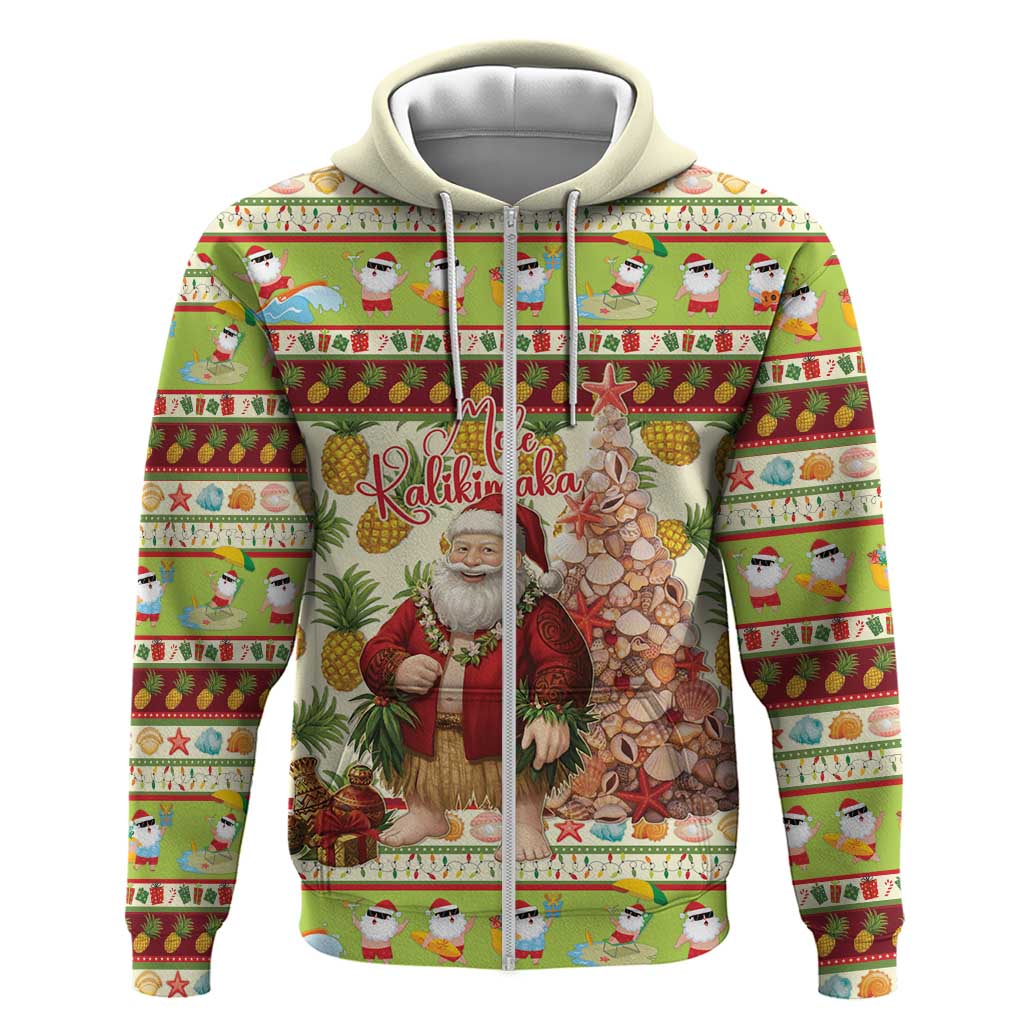 Hawaiian Santa Aloha Pineapple Christmas Hoodie Mele Kalikimaka - Polynesian Pride
