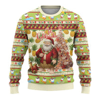 Hawaiian Santa Aloha Pineapple Christmas Ugly Christmas Sweater Mele Kalikimaka - Polynesian Pride