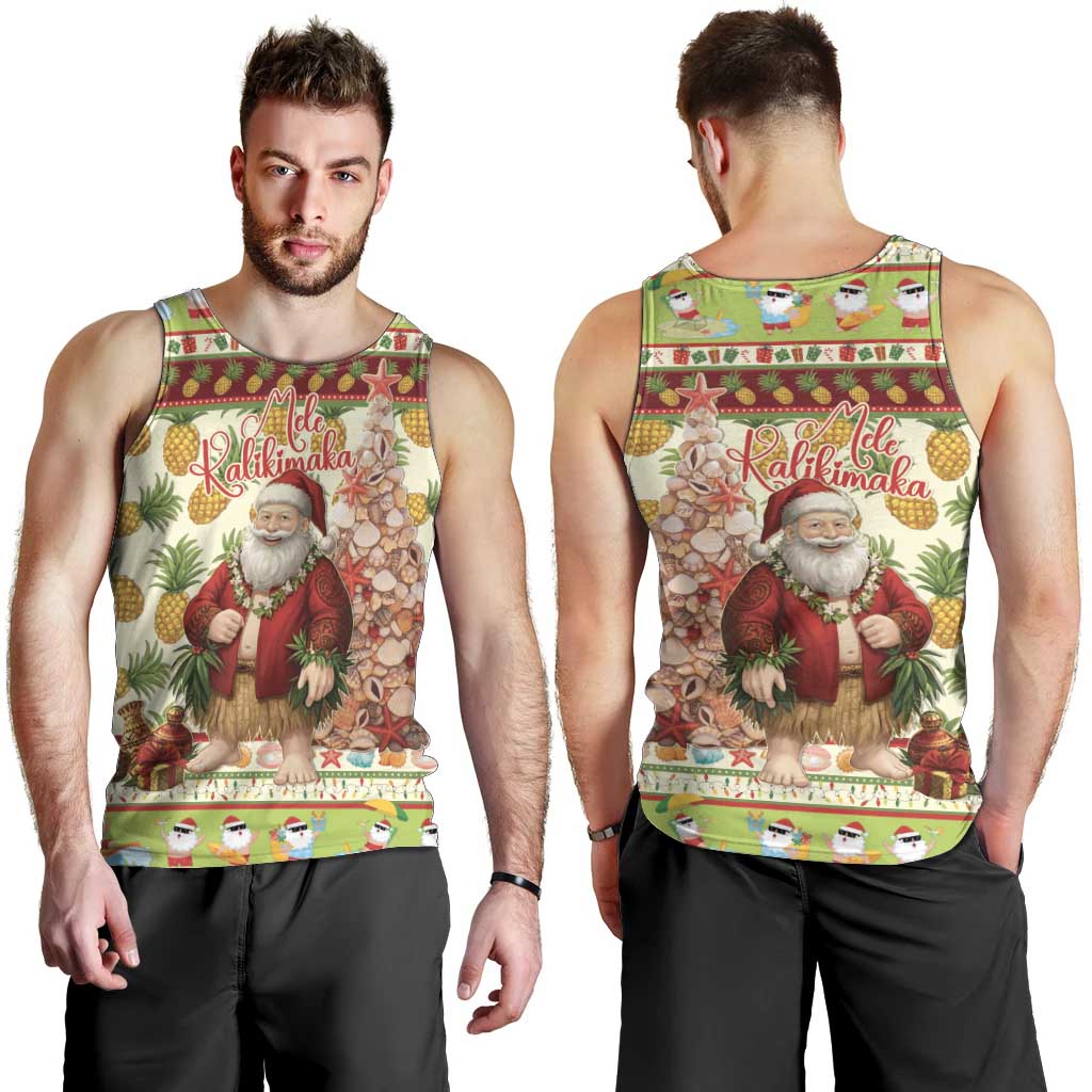 Hawaiian Santa Aloha Pineapple Christmas Men Tank Top Mele Kalikimaka - Polynesian Pride