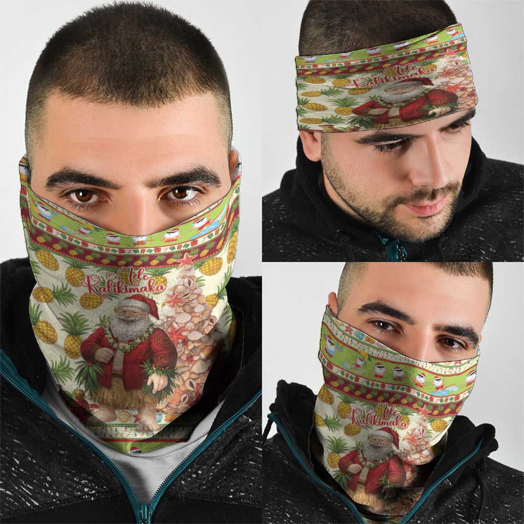 Hawaiian Santa Aloha Pineapple Christmas Neck Gaiter Mele Kalikimaka - Polynesian Pride