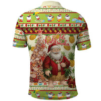Hawaiian Santa Aloha Pineapple Christmas Polo Shirt Mele Kalikimaka - Polynesian Pride