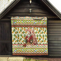 Hawaiian Santa Aloha Pineapple Christmas Quilt Mele Kalikimaka - Polynesian Pride