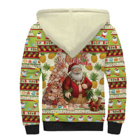 Hawaiian Santa Aloha Pineapple Christmas Sherpa Hoodie Mele Kalikimaka - Polynesian Pride
