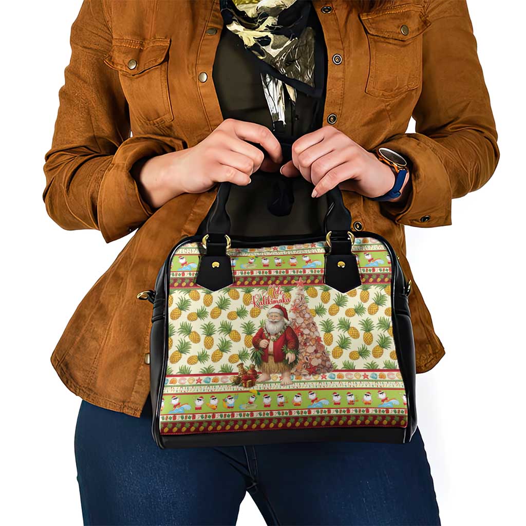 Hawaiian Santa Aloha Pineapple Christmas Shoulder Handbag Mele Kalikimaka - Polynesian Pride