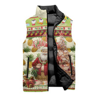 Hawaiian Santa Aloha Pineapple Christmas Sleeveless Puffer Jacket Mele Kalikimaka - Polynesian Pride