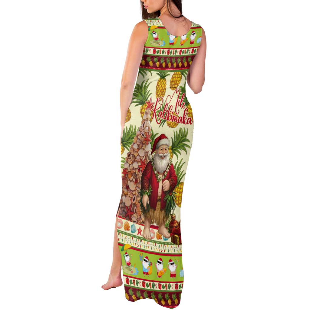 Hawaiian Santa Aloha Pineapple Christmas Tank Maxi Dress Mele Kalikimaka - Polynesian Pride