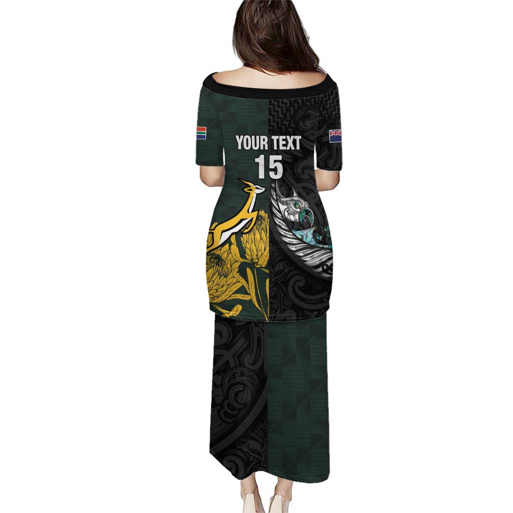 New Zealand and South Africa Rugby Custom Puletasi Silver Fern With Springboks