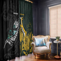 New Zealand and South Africa Rugby Window Curtain Silver Fern With Springboks