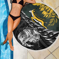 New Zealand and South Africa Rugby Beach Blanket Maori Kiwi With Springboks