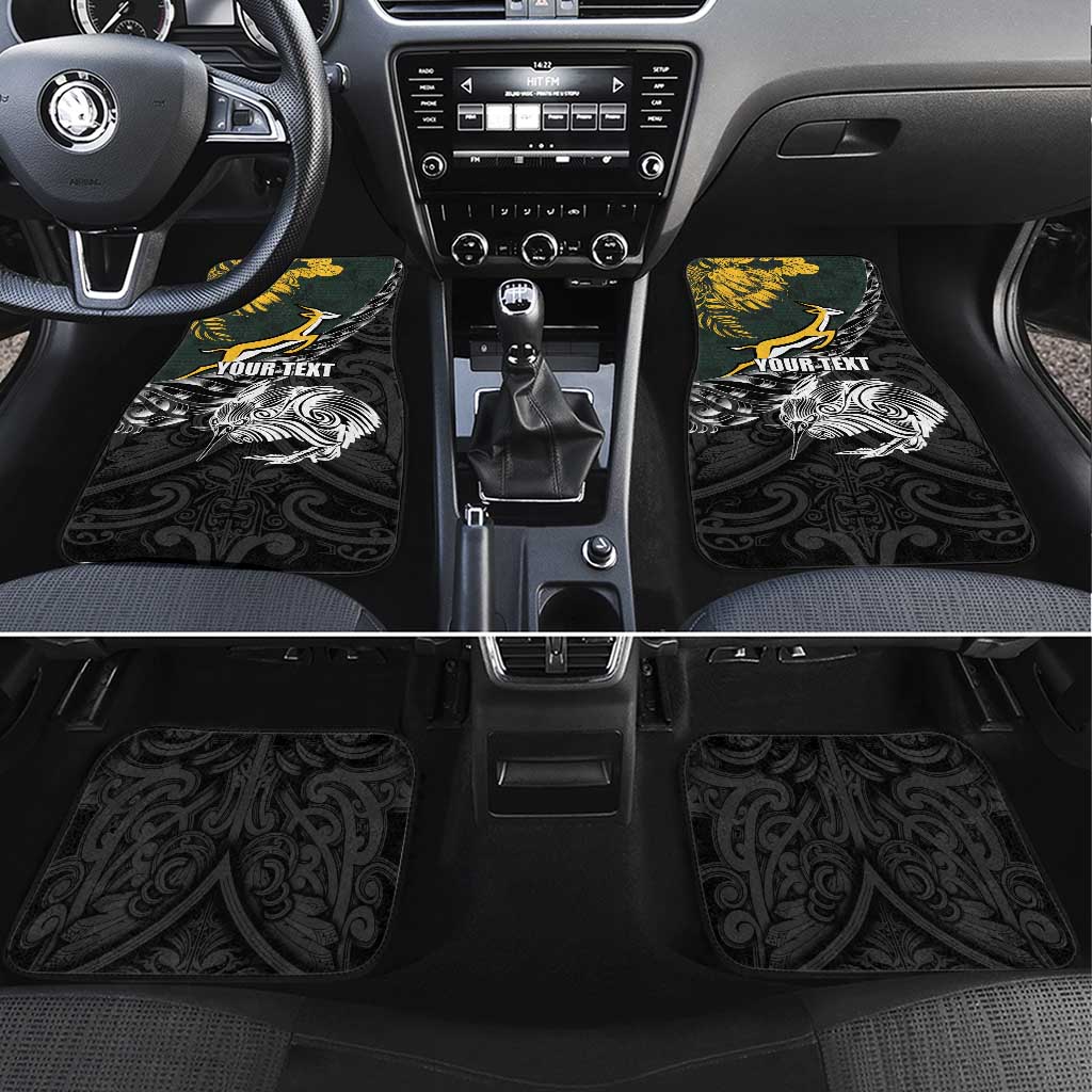 New Zealand and South Africa Rugby Car Mats Maori Kiwi With Springboks