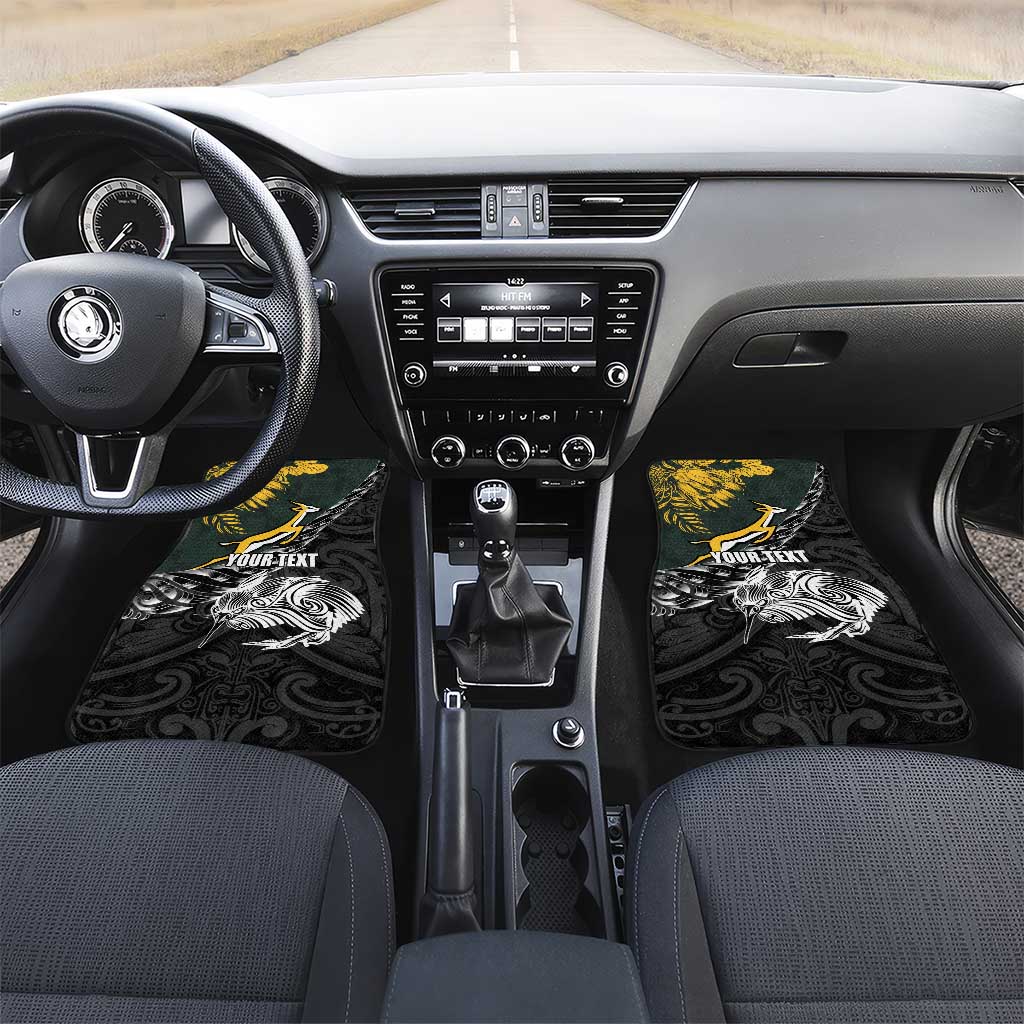 New Zealand and South Africa Rugby Car Mats Maori Kiwi With Springboks
