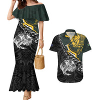 New Zealand and South Africa Rugby Personalised Couples Matching Mermaid Dress and Hawaiian Shirt Maori Kiwi With Springboks