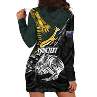 New Zealand and South Africa Rugby Personalised Hoodie Dress Maori Kiwi With Springboks