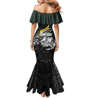 New Zealand and South Africa Rugby Personalised Mermaid Dress Maori Kiwi With Springboks