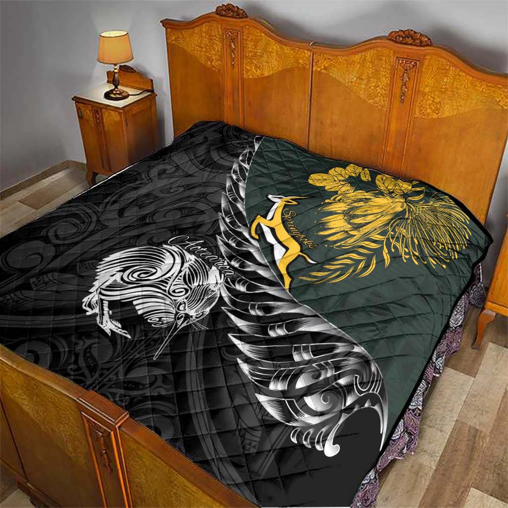 New Zealand and South Africa Rugby Quilt Maori Kiwi With Springboks