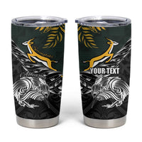 New Zealand and South Africa Rugby Personalised Tumbler Cup Maori Kiwi With Springboks