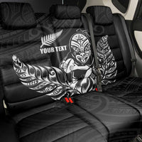 New Zealand Silver Fern Rugby Custom Back Car Seat Cover Maori Tiki Black Version