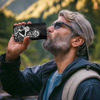 New Zealand Silver Fern Rugby Custom 4 in 1 Can Cooler Tumbler Maori Tiki Black Version