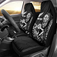 New Zealand Silver Fern Rugby Custom Car Seat Cover Maori Tiki Black Version