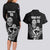 New Zealand Silver Fern Rugby Custom Couples Matching Long Sleeve Bodycon Dress and Hawaiian Shirt Maori Tiki Black Version