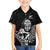 New Zealand Silver Fern Rugby Custom Family Matching Puletasi and Hawaiian Shirt Maori Tiki Black Version